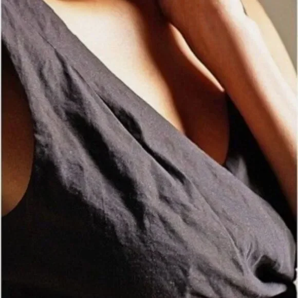 Eileen Fisher Cotton Steel Stitch Midi Cocktail Dress Size in Black Size 10 - Picture 3 of 4